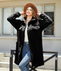 Autumn Winter Women Clothing Plush Loose Single Breasted Diamond Coat Overcoat