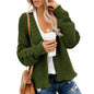 Autumn Winter Knitted Cardigan Women Mid Length Solid Color Casual Women Baggy Coat Cardigan