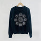 Autumn Winter round Neck Pullover Chest Heavy Industry Planet Embroidery All Match Long Sleeve Knitted Base Women Sweater