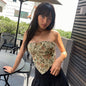 Printed Sexy Inner Tube Top Vest Women Clothing Spring Sexy Backless Short Top