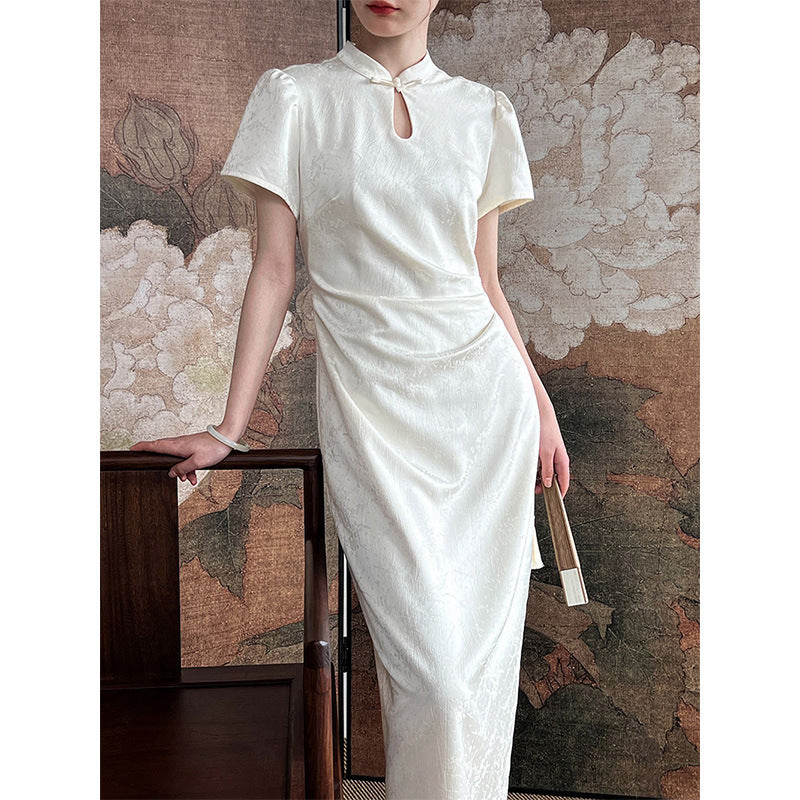 High Grade Waist Tight Court Jacquard Improved Cheongsam Dress Dress Chinese Dress