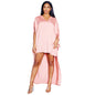 Women Clothing Summer Casual Solid Color V Neck Batwing Sleeve Dress