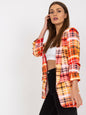 Plaid Blazer Women Color Printed Slim Mid Length Coat