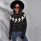 Ghost Skull Jacquard Retro Dots Long-Sleeved Knitted Sweater Loose Autumn Winter Women Halloween