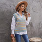winter Sweater Vest Women Casual Loose V-neck Pullover