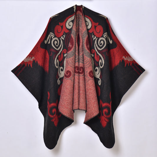 Women Jacquard Thickened Warm Scarf Shawl Yunnan Nepal Travel Photography National Shawl Outer Match