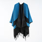 Street Ladies Large Scarf Autumn Winter All Match Air Conditioned Room Keeping Warm Dual Purpose Tassel Shawl Cape