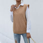 Autumn Winter Fashionable Knitted Solid Color Cable Knit Sweater Vest for Women