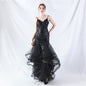 Hard Mesh Positioning Floral Sequin Stitching Mesh Dance Celebration Performance Dress