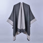 Women Spring Scarf Shawl All Match Solid Color Four Seasons Imitation Cashmere Split Cloak