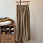 Draping Woolen Work Pant Women Autumn Winter Slimming High Waist Casual Wide Leg Pants Straight Leg Pants