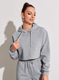 Fleece Solid Color Short Navel-Exposed Hooded