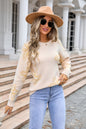 Autumn Winter Women Clothing Sweater Women Clothing Floral Long Sleeve Round Neck Sweater Women