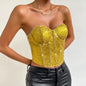 Girls Nightclub Street Chest Wrap Sequin Zipper Heavy Industry Tube Top