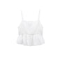 Women White Sweet Camisole Hollow Out Cutout out Stitching Loose Embroidery Outerwear Top