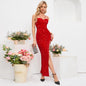 Sexy Tight Elegant Sequ High Slit Waist Dress Sequined Evening Dress