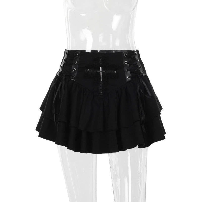 Summer Skirt Sexy Sexy Punk Cross Skirt Women