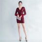 Craft Order Ostrich Feather Sequined Long Sleeve Short Dress