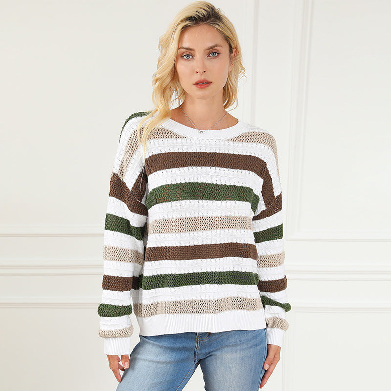 Round Neck Loose Fitting Women Sweater Autumn Winter Casual Long Sleeve Idle Woolen Women Top