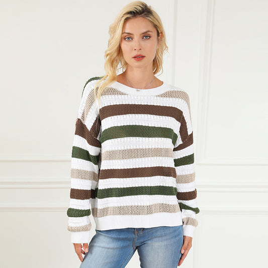 Round Neck Loose Fitting Women Sweater Autumn Winter Casual Long Sleeve Idle Woolen Women Top