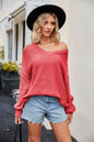 Autumn Winter Women Clothing V Neck Knitwear Sexy Pullover