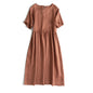 Artistic Cotton Linen Dress Summer Back Strap Japanese Simple Loose Slimming Dress