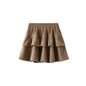 Corduroy Short Skirt for Women Autumn Elastic High Waist Pleated Skirt Anti Exposure Puffy Tiered Dress