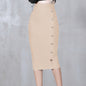 Autumn Winter Tight Waist Slimming Skirt Seam Buckle Midi Slim Fit Bandage Wild Hip Skirt