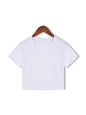 Summer Street Trendy Simple Solid Color Short cropped Short Sleeved T shirt