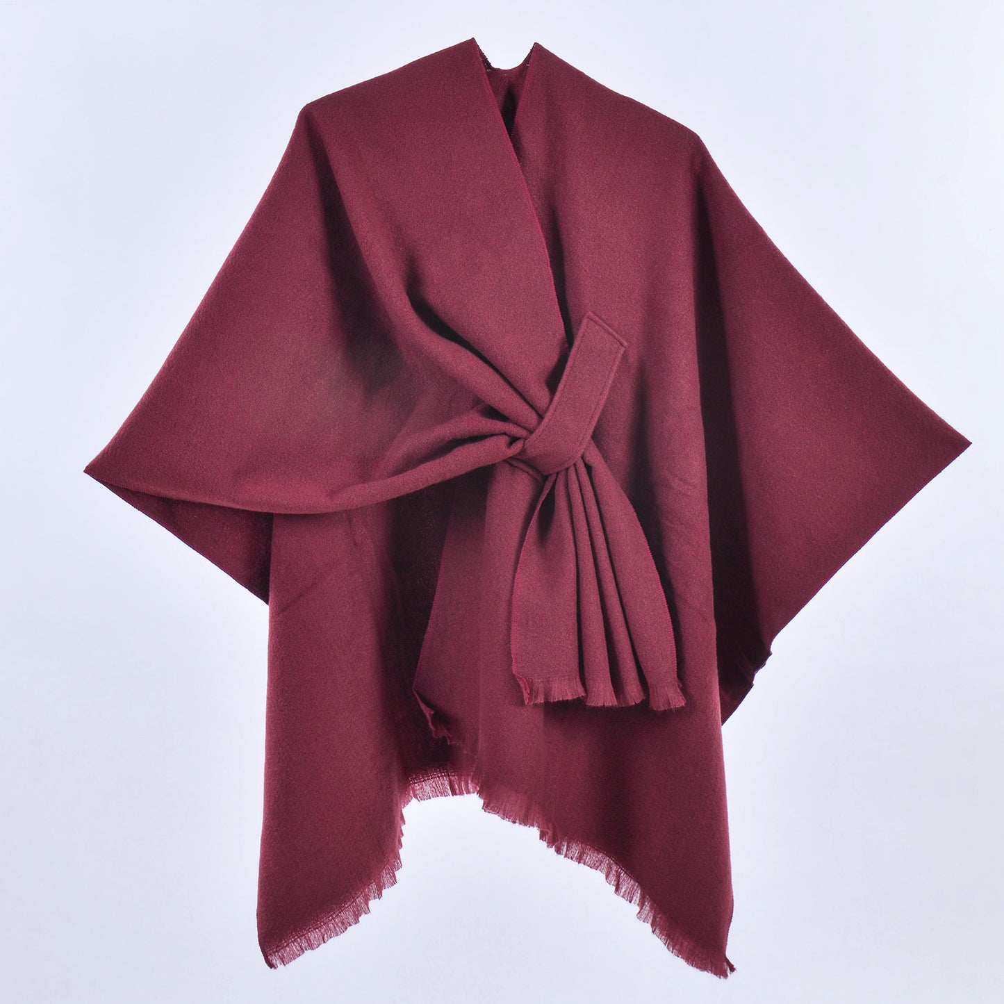 Women Spring Scarf Shawl All Match Solid Color Four Seasons Imitation Cashmere Split Cloak