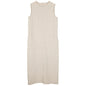 Pure Linen High Quality Sleeveless Vest Dress French Simplicity Back Slit Office Mid Length Dress Women Clothing No Belt