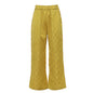 Straight Wide Leg Three Dimensional Plaid Heavy Industry Jacquard Bright Yellow Casual Women Pants