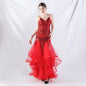 Hard Mesh Positioning Floral Sequin Stitching Mesh Dance Celebration Performance Dress