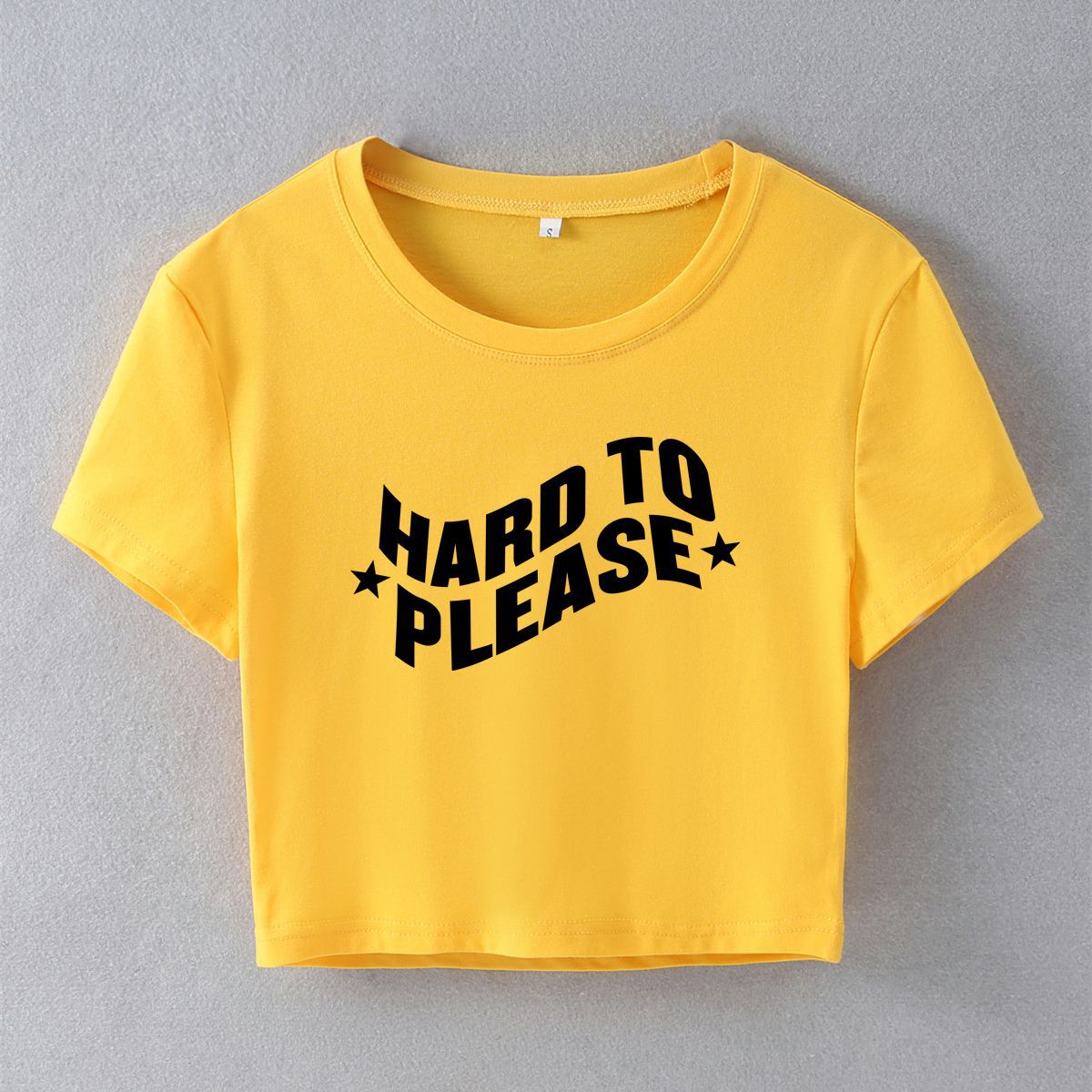 Street Hipster Hard to Please Print Cropped Short Short Sleeve T shirt Women