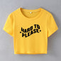 Street Hipster Hard to Please Print Cropped Short Short Sleeve T shirt Women