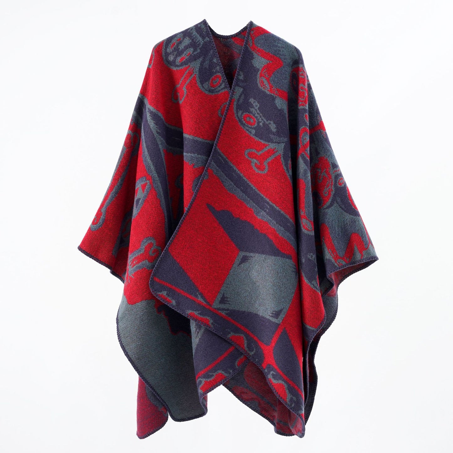 Autumn Winter Warm Shawl Double Sided Cashmere like Cloak Street Travel Cloak