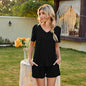 Cotton V neck Casual Suit Home Wear Short Sleeve Shorts Pajamas