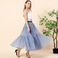 Women Clothing Long Floor Length Dress Oversized Swing Mesh Skirt Patchwork Maxi Dress A line High Waist Pettiskirt