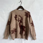 Autumn Winter round Neck Long-Sleeved Christmas Sweater Year Snowflake Deer Jacquard Knitted Pullover