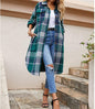 Women Clothing Popular Long Sleeve Loose Plaid Shirt Woolen  Long