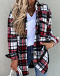 Autumn Winter Loose Casual Retro Plaid Long Sleeve Shacket Coat for Women