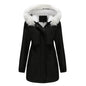 Women Winter Velvet Cotton Clothes Women Hooded Detachable Fur Collar Long Sleeve Parka