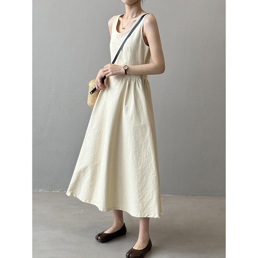 French Minority Vest Dress Dress Summer Artistic Waist Tight Maxi Dress