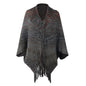 Autumn Winter New Shawl Cape Sweater Tassel Hem Color Cardigan for Women