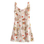 Summer Fashion Office off Neck Printed High Waist Sling Backless Dress