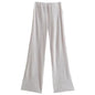 Ice Silk Crumpled Straight Leg Pants Women Clothing Summer Casual