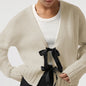 Fall Winter Women French Bow Sweater Cardigan