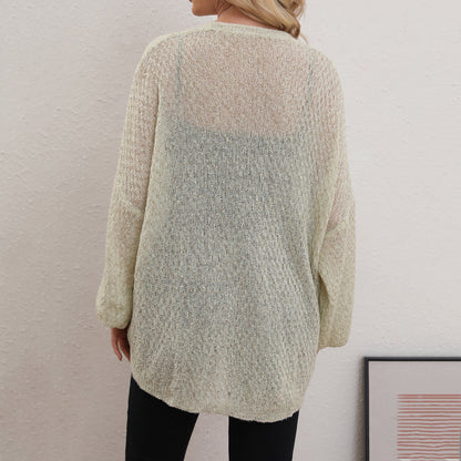 Women Clothing Women Sweater Cardigan Knitted Thin Coat Loose Casual Autumn Winter Women Top