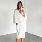 Autumn Double Layer Gauze Cotton V-neck Loose Lantern Sleeve Skin Friendly Pure Cotton Confinement Clothing Ladie  Homewear Pajamas