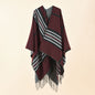 Autumn Winter Large Plaid Striped Pattern Imitation Cashmere Warm Casual Shawl